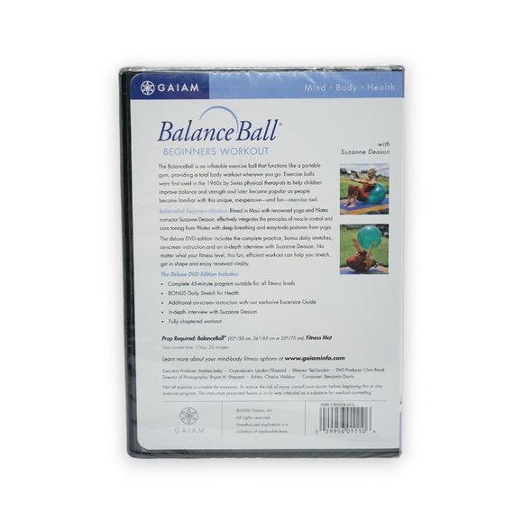 SEALED ~ Gaiam Balance Ball Beginner's Workout DVD (Gaiam, 2006) ~ NEW - Picture 2 of 3